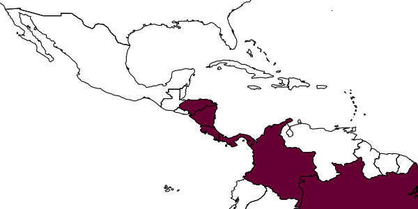 map of Euglossa sapphirina     Moure, 1968